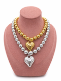 Collana cuore bombato