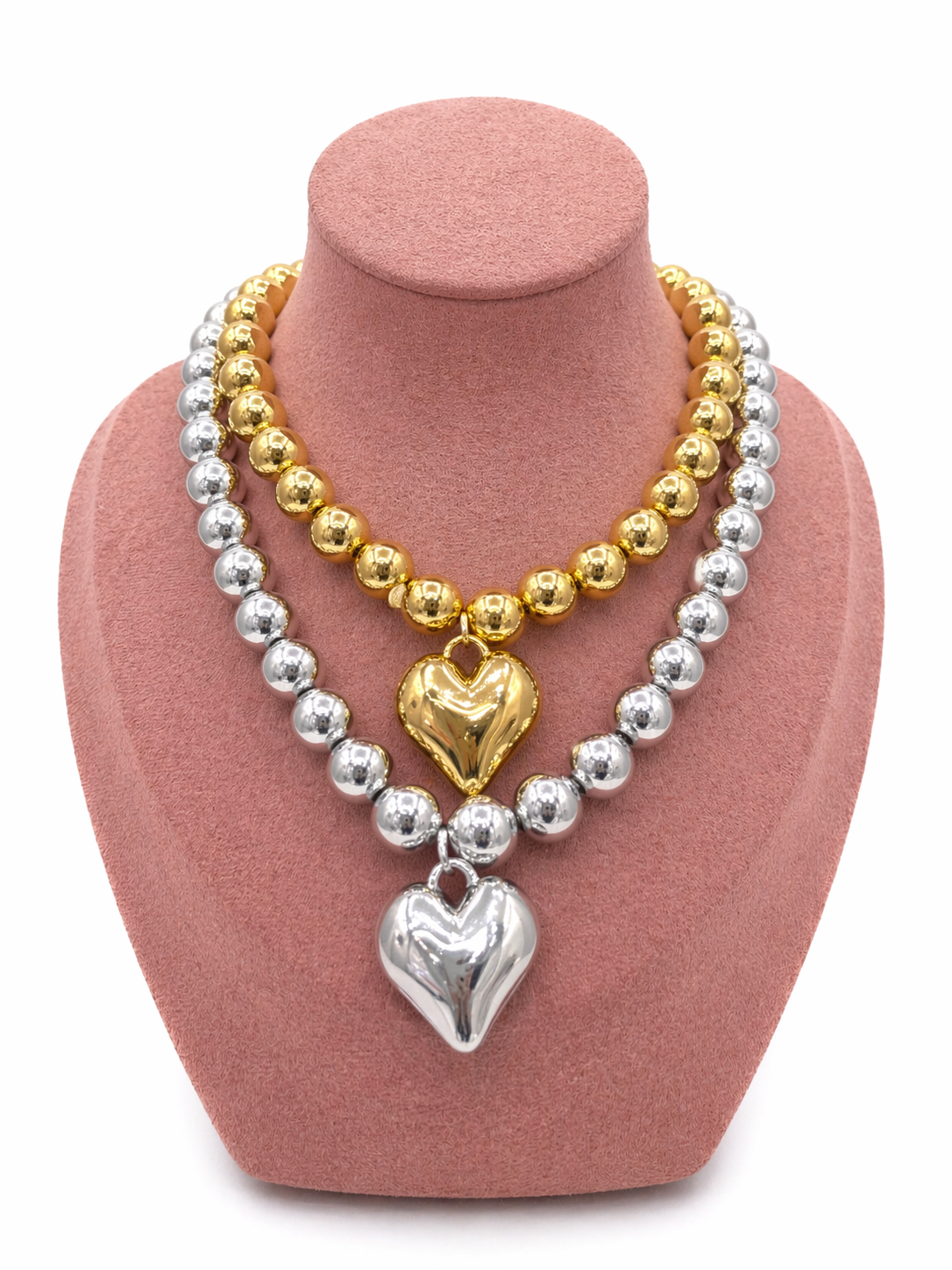 Collana cuore bombato