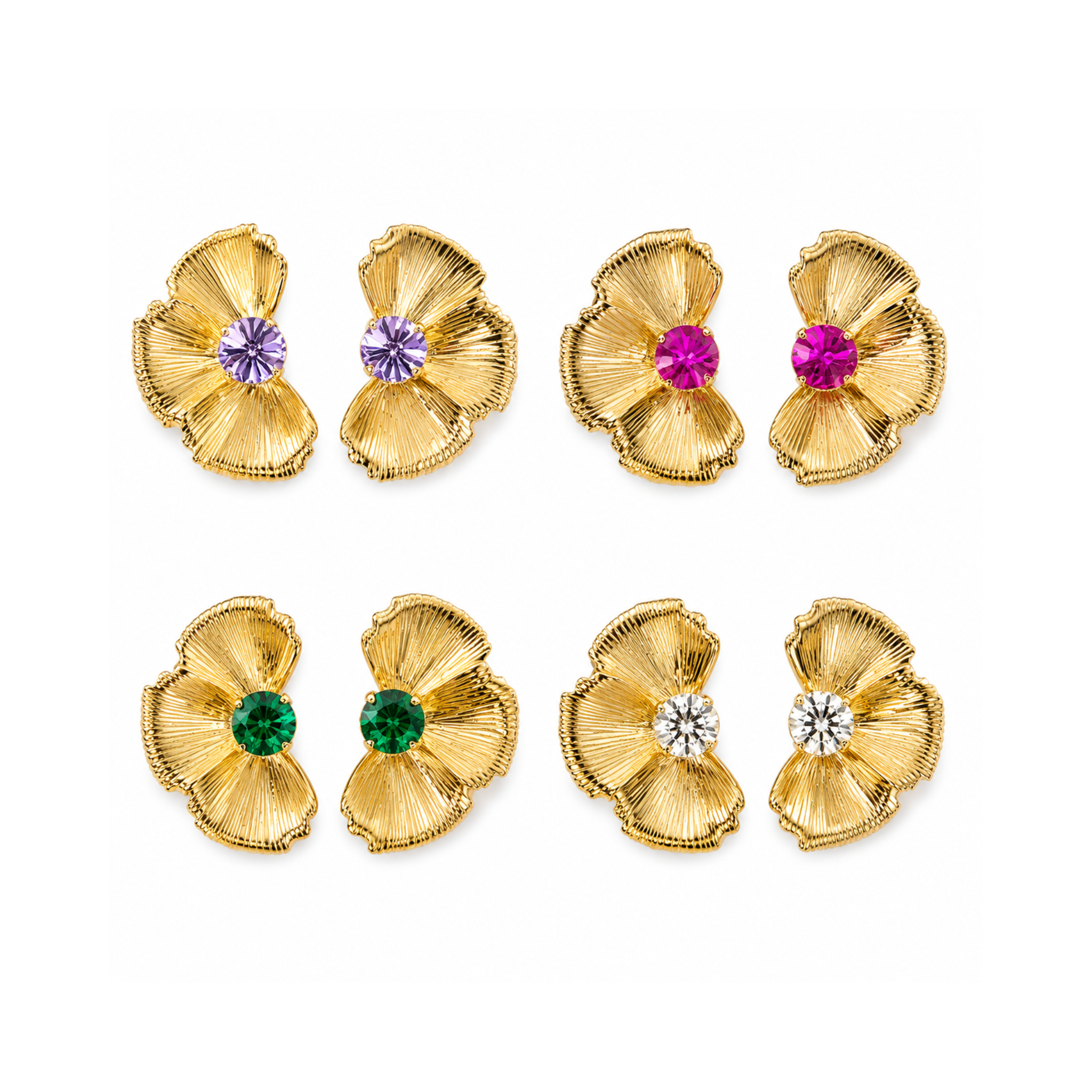 Orecchini Fiore Pavè
