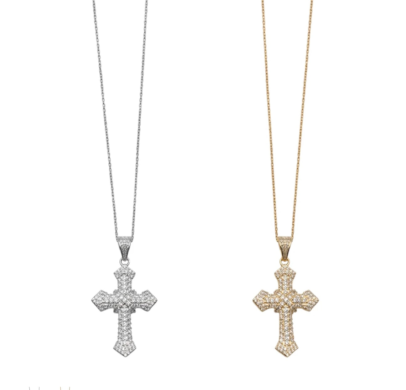 Collana croce strass