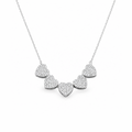 Collana 5 cuori zirconati