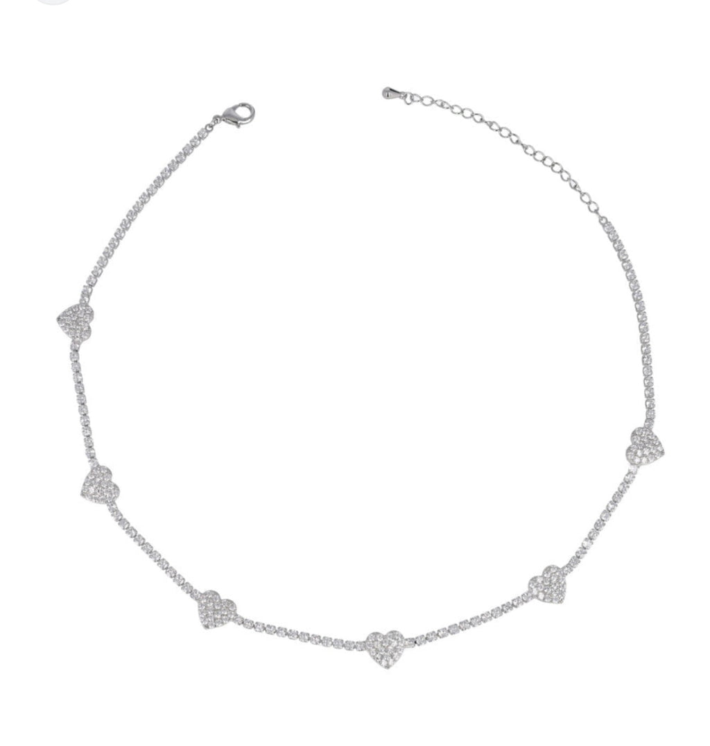 Collana tennis heart