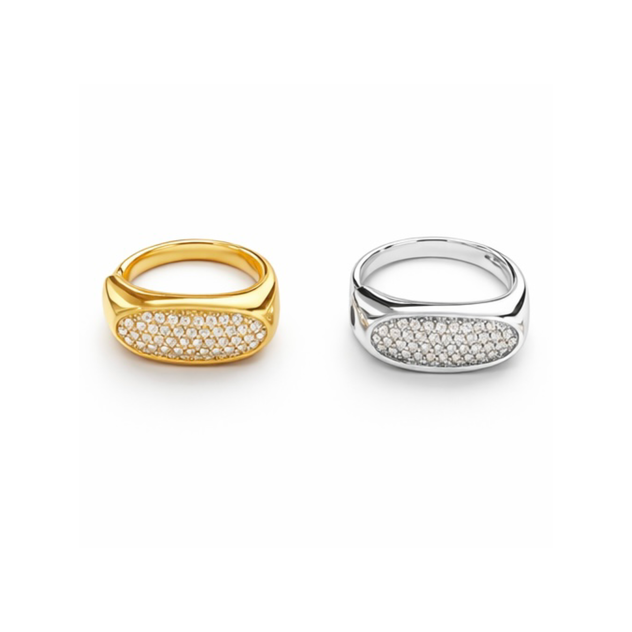 Anello Square Strass